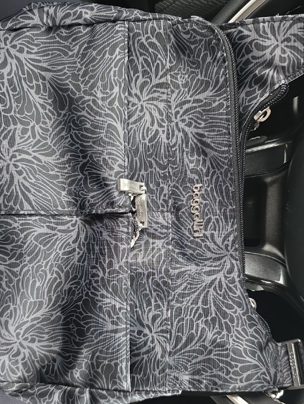 Baggallini Charcoal Floral Crossbody Bag